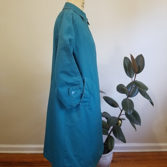 Teal Fleet Street Trenchcoat - Picture 3 of 7